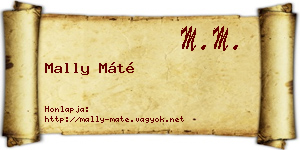 Mally Máté névjegykártya